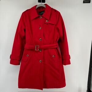 Pendleton Womens S Waterproof Belted Trench Jacket Red Longline Plaid Lined